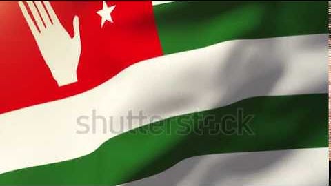 Abkhazia flag waving in the wind. Looping sun rises style. Animation loop Stock video by