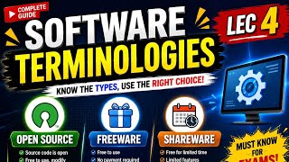 Lec 4 Software Terminologies #openSource #shareware #freeware #fyp #Cs