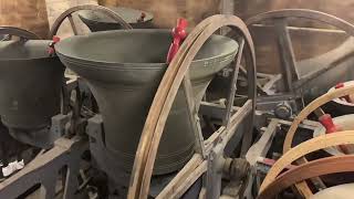 Firing and Cambridge Minor in the belfry of St Wulframs Grantham, Lincolnshire 32cwt in Db