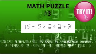 Order of Operations math puzzle TRY it Puzzle