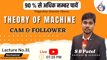 Class-31 कैम और फॉलोवर  || CAM & FOLLOWER || मशीनों के सिद्धान्त BY S.B. PATEL SIR