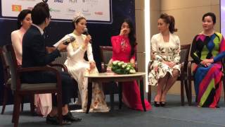 Phạm Hương chia sẻ trong toạ đàm Hoa hậu Hoàn vũ Việt Nam 2017