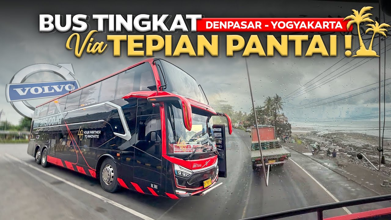PECAH REKOR , PERTAMA DI JALURNYA ‼️ Naik Bus Tingkat Lewat Jalur Tepian Pantai Denpasar - Jogja. 