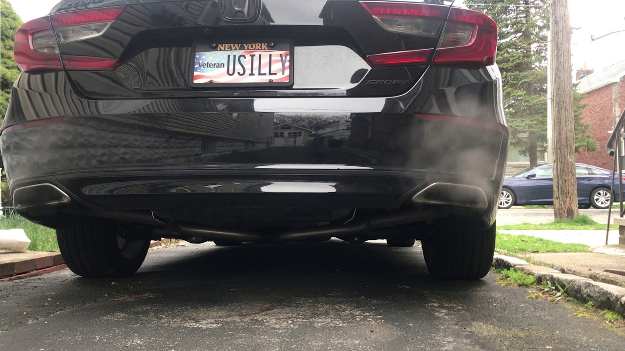 2019 honda accord cold start with loud exhaust - YouTube