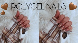 Nails at home with Polygel Dual Forms an EASY WAY HOLIDAY NAILS| Modelones| Christmas nails