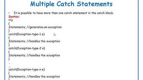 Multiple Catch Statements in JAVA||JAVA in Telugu Lecture-63