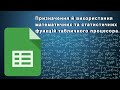 Призначення й використання математичних та статистичних функцій табличного процесора.