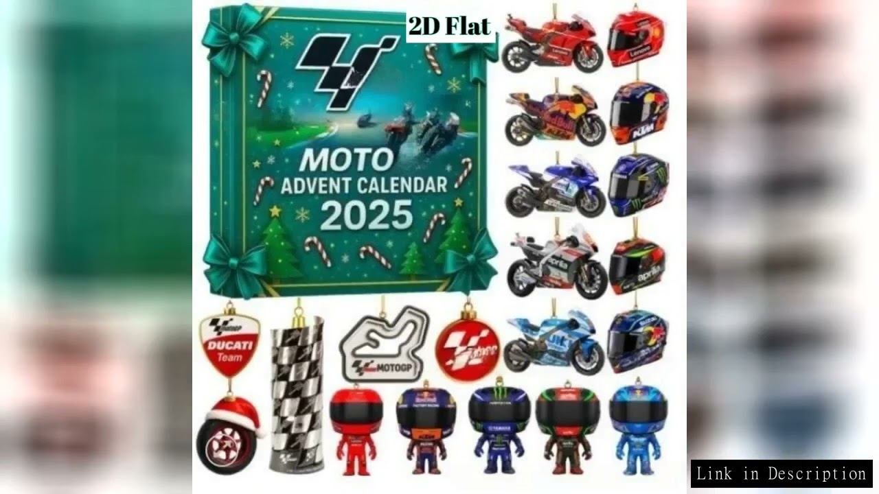 24 Day  Motorcycle Advent Calendar 2025??,Christmas Countdown Gift,2D Flat Arcylic Motocycle Pendant