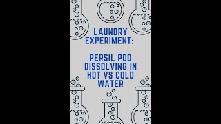 Persil Laundry Pod Dissolving In HOT vs COLD Water