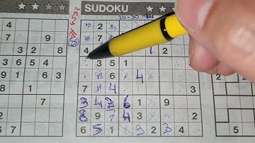 (#4592) Monday. Three Stars Sudoku puzzle. Bonus Extra edition. 05-23-2022 Extra part 1 of 3