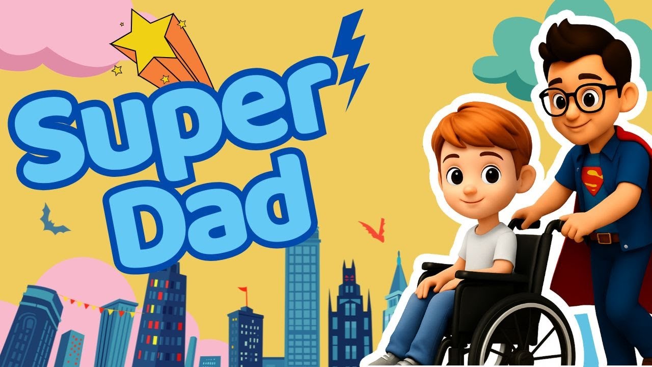 Super Dad Song ❤️ Animated Father’s Day Nursery Rhyme for Kids | I Love You Daddy