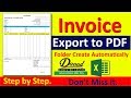 Excel to PDF Export | Automatically Create folder and export excel sheet to pdf VBA in hindi