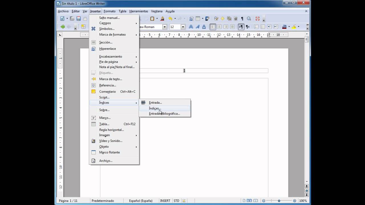 Libreoffice writer indice de varios niveles YouTube
