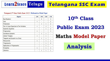 TS SSC 2023 Maths Model Paper | 10th Class Model Paper 2023 Telangana
