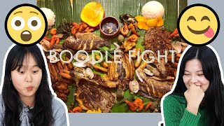 Filipinos eat Foods with their Bare Hands?! | Koreans Surprised Reaction to Boodle Fight(Kamayan)