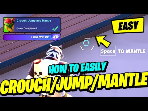 How to EASILY Crouch, Jump, and Mantle (200 times) - Fortnite TMNT Quest