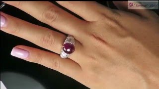 GIA Ruby Cabuchon Burma Ring