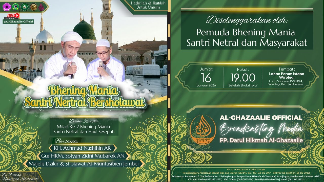 🔴LIVE LAHAN PERUM ISTANA WIROLEGI | MDS AL-MUNTASIBIEN | 16 JANUARI 2026