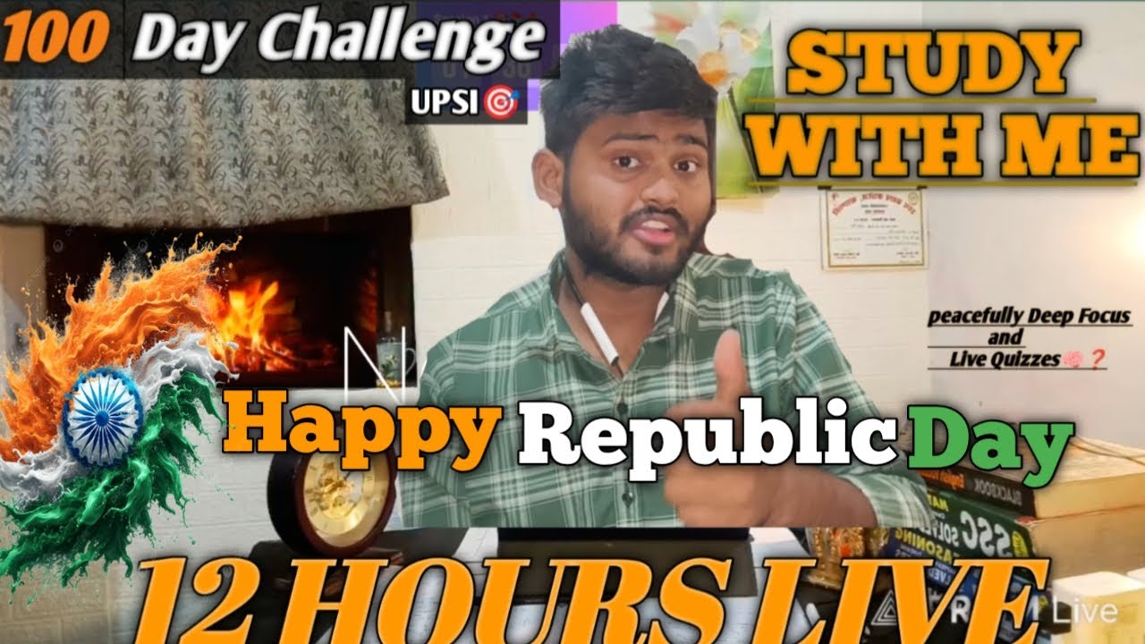 🔴LIVE STUDY | 12HOURS | 22/100 Day Study Challenge | STUDY WITH ME📚 Cozy Fireplace🪵🔥 Ambience