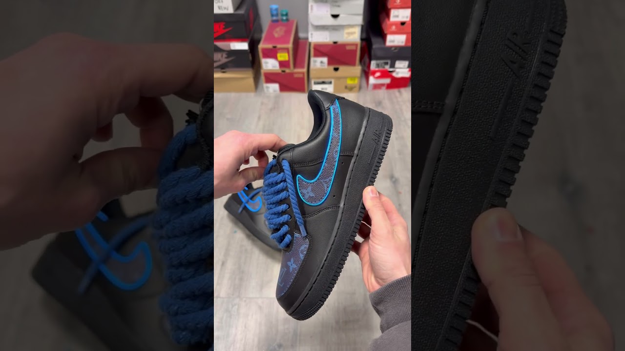 Custom LV Air Force 1’s with led swooshes (this custom is NOT for sale; only made for education)