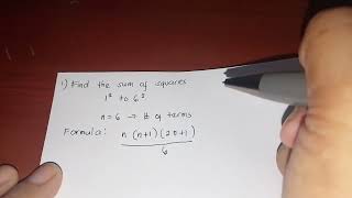 Finding The Sum Of Squares.