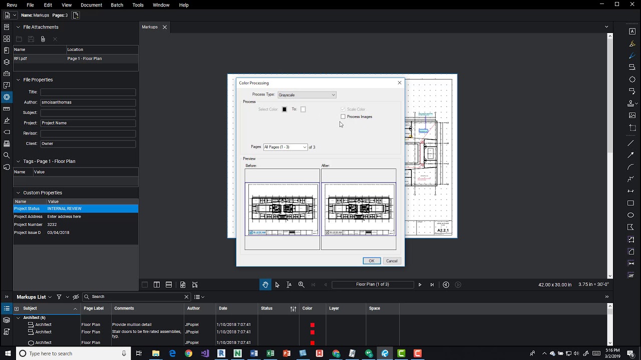 Bluebeam 2018 Color Processing - YouTube