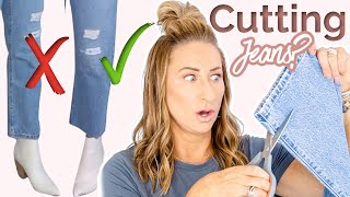 Skinny Jeans are OUT?!?  How to CUT Jeans to Make them Work for YOU {Over 40}