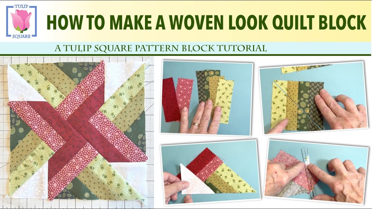 How to make a woven look quilt block quilting tutorial for table
