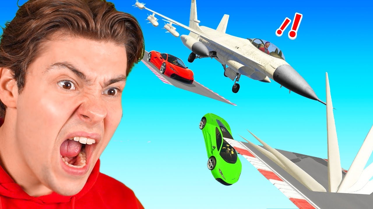 Hij Speelt VALS Op Een Megaramp Race! (GTA 5)