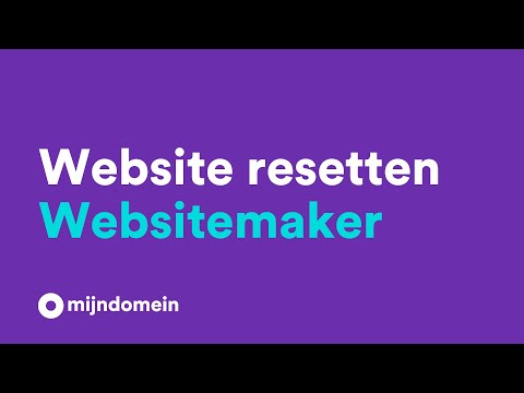 Websitemaker website resetten | Mijndomein