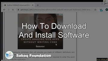 How to Download and Install Software, Computer Science Lecture | Sabaq.pk
