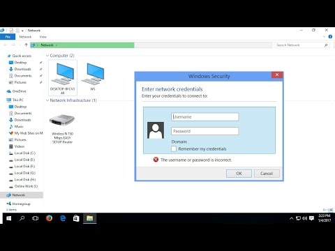 เข้า network ไม่ได้ ติด password  New Update  How to Fix Enter Network Password Credentials in Windows 10,8.1,7 (Easy)