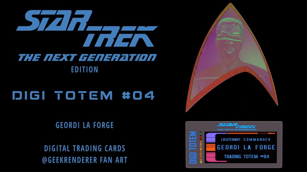 NEW STAR TREK: DIGITAL HOLOGRAPHIC TRADING CARDS (FAN ART 3D BLENDER ANIMATION, MODEL, VFX) NFT ART