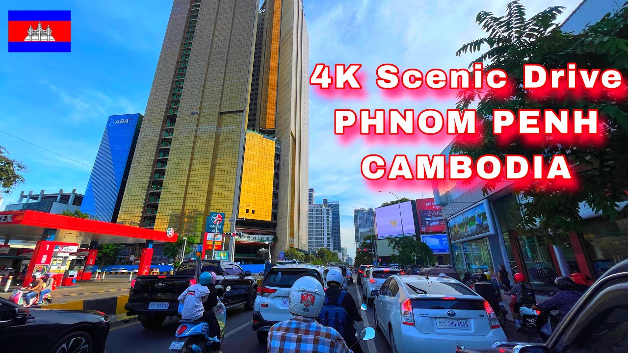 Scenic Drive in Phnom Penh 4K | Relaxing Road Trip in Cambodia