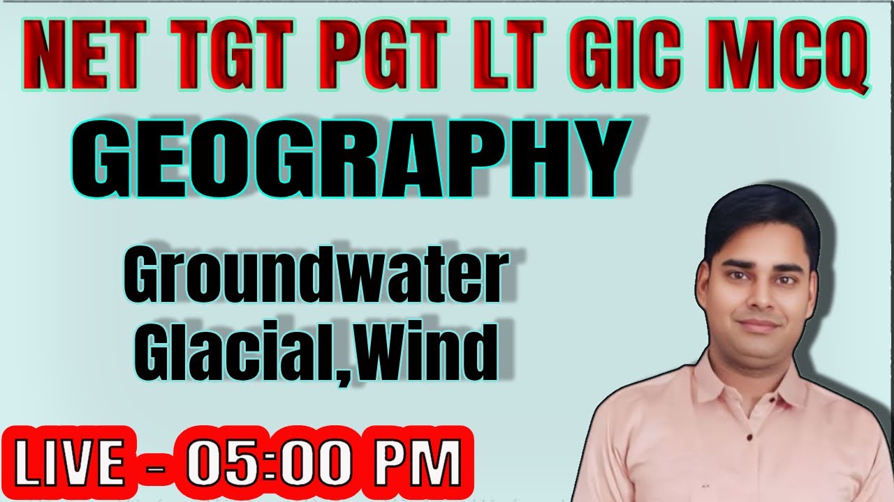 Geography MCQ | Groundwater, Glacial & Wind Landforms | NET TGT PGT LT GIC Exam Preparation
