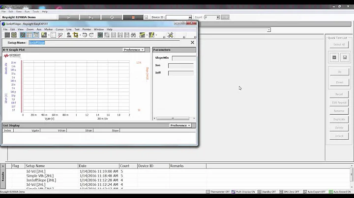 Sequencing tests on Keysight B2900A SMUs using Keysight EasyEXPERT software