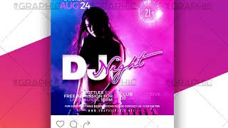 Dj Night - Animated Flyer PSD Template for Instagram