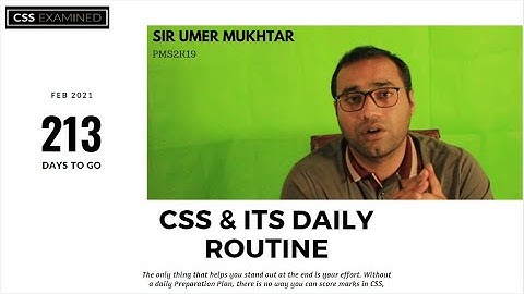CSS Exam | CSS & Daily routine | CSS Schedule |  CSS Preparation with Sir Umer Mukhtar