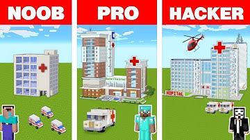 Minecraft NOOB vs PRO vs HACKER - HOSPITAL HOUSE CLINIC BUILD CHALLENGE in Minecraft / Animation