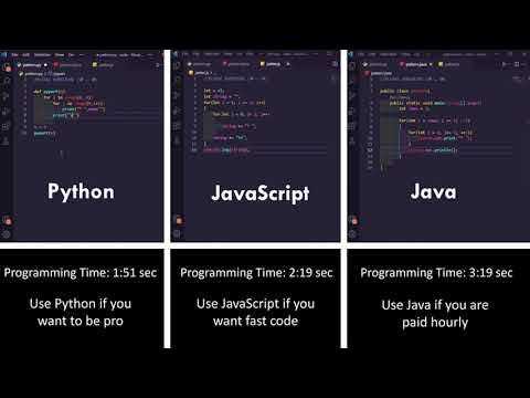 Python vs JavaScript vs Java side-by-side comparison - YouTube