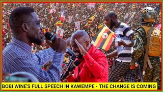 BOBI WINE'S FULL SPEECH IN KAWEMPE TODAY .HE SPOKE AND SUPPORTERS LISTENED 