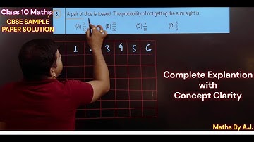 A pair of dice is tossed. The probability of not getting the sum eight is ? Class 10 Maths SQP
