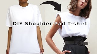 Easy DIY Shoulder Pad Tshirt NoSew | Upcycle #Withme