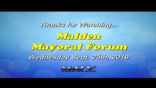 Malden Mayoral Forum  2019-09