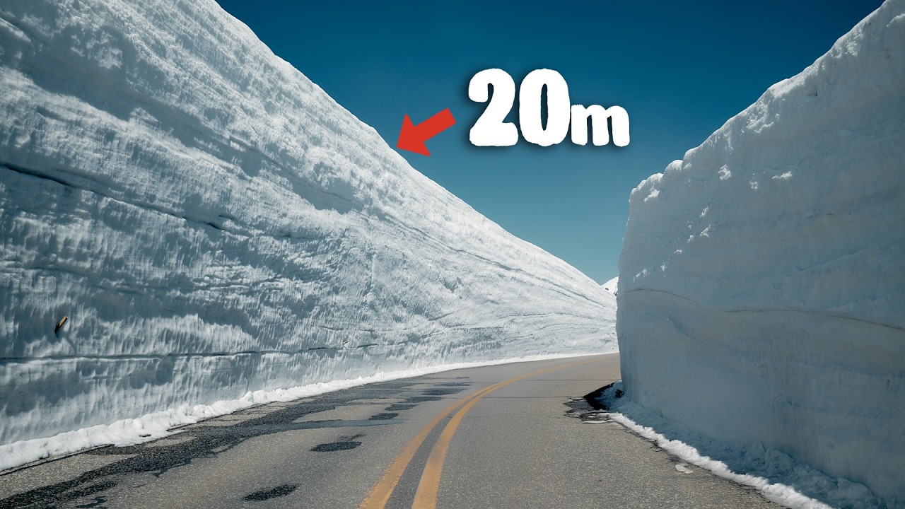 Walking Through Japan's Giant Snow Walls Up to 20 Meters High