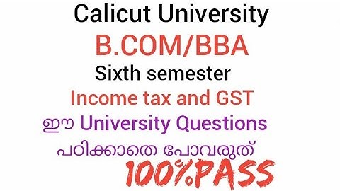 Income tax and GST            University Questions