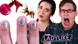 Women Give Spray-On Manicures • Ladylike(For the girl on the go. Check out more awesome BuzzFeedYellow videos! http://bit.ly/YTbuzzfeedyellow MUSIC Xtatic Full Focus Licensed via Warner Chappell ..., 2016-03-13T17:00:00.000Z)