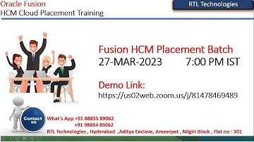 Oracle Fusion Cloud HCM Functional & Technical Placement Batch | Placement | Interview | Support