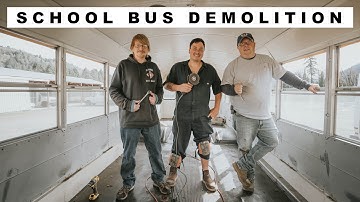 Removing School Bus Seats, Rear Heater, & Sub Floor - SKOOLIE CONVERSION