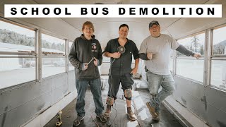 Removing School Bus Seats, Rear Heater, & Sub Floor  SKOOLIE CONVERSION